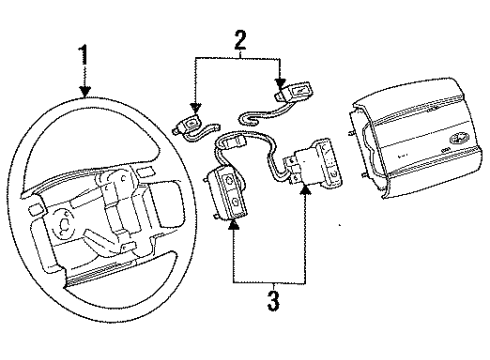 1994 Ford F-250 Steering Wheel Assembly Diagram for F6TZ-3600-AAC