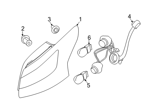 2017 Ford Focus Lamp Assembly Diagram for F1EZ-13405-B