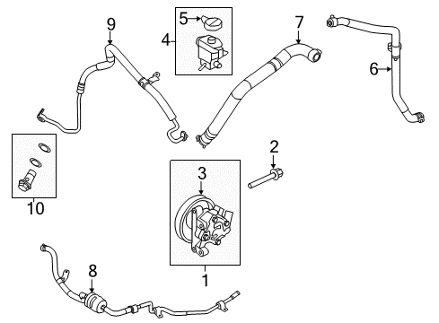 2011 Ford Edge P/S Pump & Hoses, Steering Gear & Linkage Diagram 3 - Thumbnail