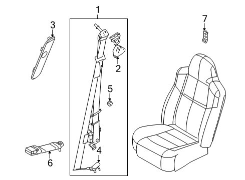 2009 Ford F-350 Super Duty Seat Belt Diagram 5 - Thumbnail