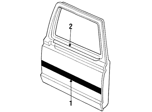 1989 Ford Bronco Exterior Trim - Door Diagram