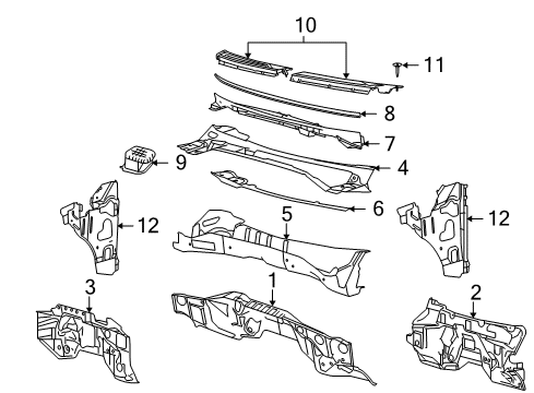 2011 Ford F-150 Cab Cowl Diagram 3 - Thumbnail