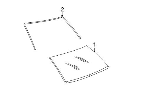 2001 Ford Explorer Windshield Glass, Reveal Moldings Diagram