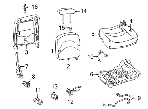 2008 Ford Crown Victoria Front Seat Components Diagram 2 - Thumbnail