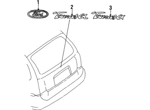 1997 Ford Taurus Nameplate Diagram for F6DZ-7442528-AA