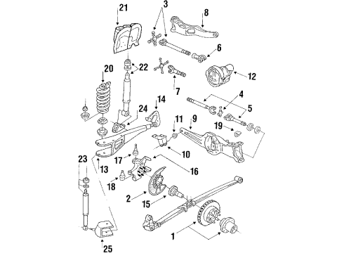 1986 Ford Bronco Front Suspension Components, Stabilizer Bar Diagram 2 - Thumbnail