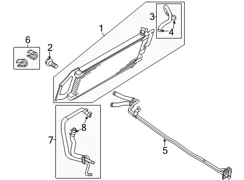 2013 Ford F-350 Super Duty Oil Cooler Assembly Diagram for 9C3Z-7A095-A