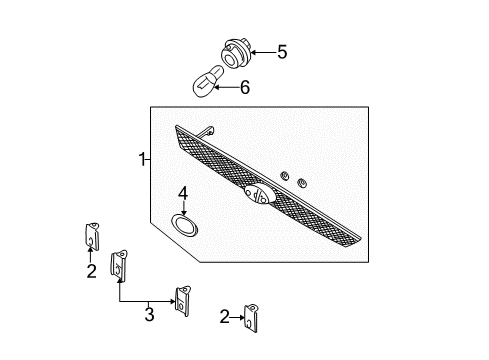 2001 Ford Focus Grille & Components Diagram