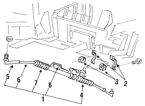 1993 Mercury Villager P/S Pump & Hoses, Steering Gear & Linkage Diagram 2 - Thumbnail