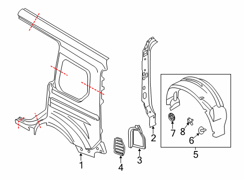 2017 Ford Transit Connect Side Panel & Components Diagram 1 - Thumbnail