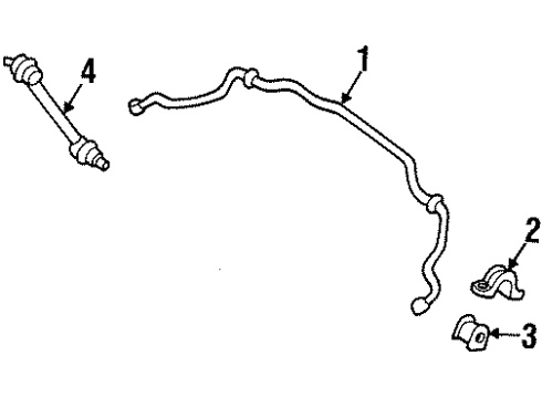 1999 Mercury Mystique Stabilizer Bar & Components - Front Diagram