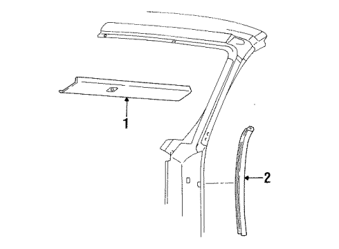 1997 Ford Mustang Moulding - Door Outside Diagram for YR3Z-7620890-AAA