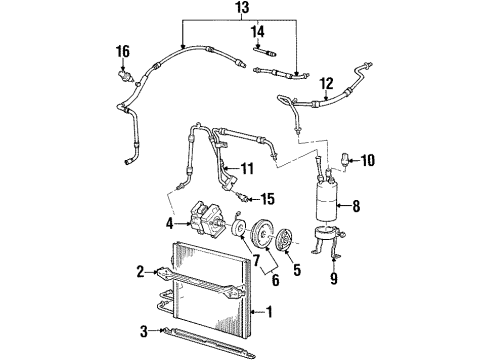 1997 Mercury Mystique Air Conditioner Diagram 1 - Thumbnail