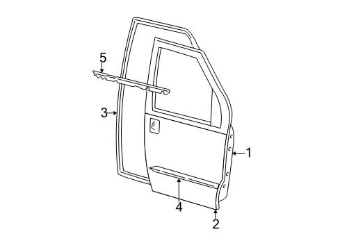 1996 Ford E-150 Econoline Panel Assembly - Door - Outer Diagram for 6C2Z-1520201-A