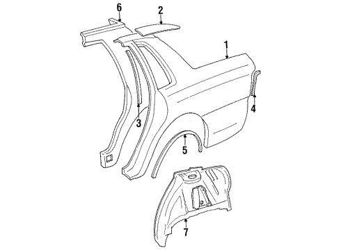 1993 Lincoln Continental Door Diagram for F4VY54405A26A