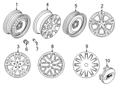 2015 Ford Focus Wheel Assembly Diagram for F1EZ-1007-A