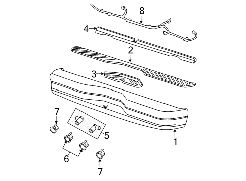 2003 Ford E-150 Rear Bumper Diagram 1 - Thumbnail