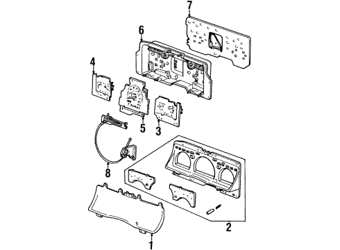 1997 Mercury Grand Marquis Speedometer Assembly Diagram for F6MY-17255-AA