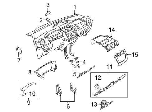 2011 Ford Transit Connect Bracket Assembly - Instrument Panel Diagram for 9T1Z-61044G22-B