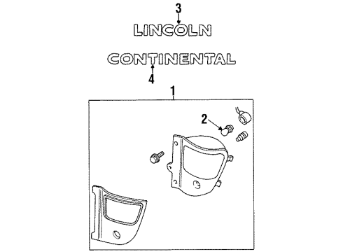 1998 Lincoln Continental Plate - Mounting Diagram for F8OZ-5442528-BA