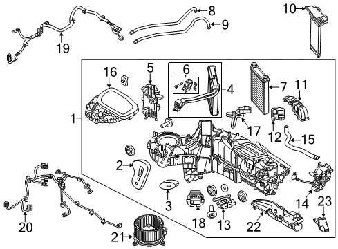 2016 Ford F-350 Super Duty Evaporator And Housing Assembly Diagram for BC3Z-19B555-V