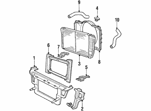 1984 Ford Mustang Fan Blade Diagram for E1ZZ8600B