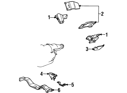 1996 Ford Mustang Engine Support Bracket Diagram for F6ZZ-6029-A