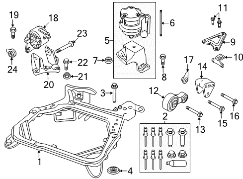 2012 Ford Fusion Engine & Trans Mounting Diagram 5 - Thumbnail