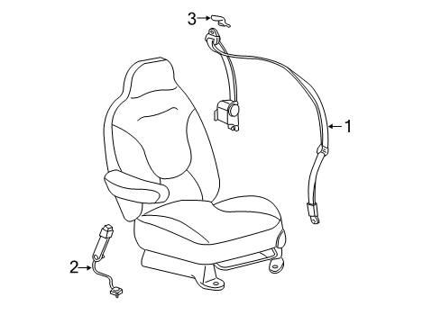 2008 Lincoln Navigator Rear Seat Belts Diagram 3 - Thumbnail