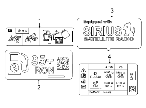 2023 Ford Mustang Information Labels Diagram