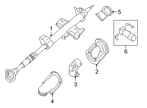 2007 Mercury Mariner Steering Column & Wheel, Steering Gear & Linkage Diagram 3 - Thumbnail