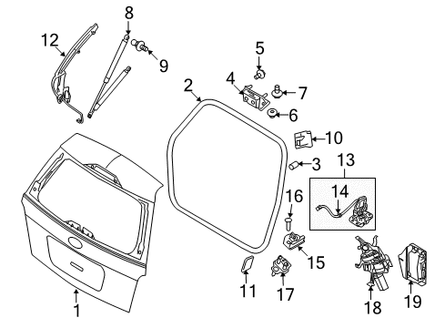 2008 Ford Taurus X Lift Assembly - Gas Diagram for 6F9Z-74406A11-A