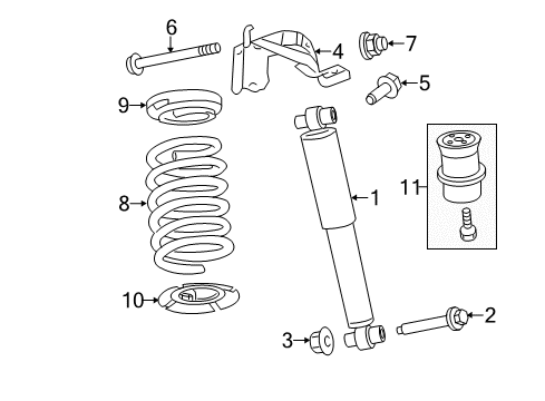 2011 Mercury Milan Shocks & Components - Rear Diagram 1 - Thumbnail