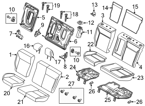 2012 Ford Focus Rear Seat Cushion Pad Diagram for CV6Z-5863840-C