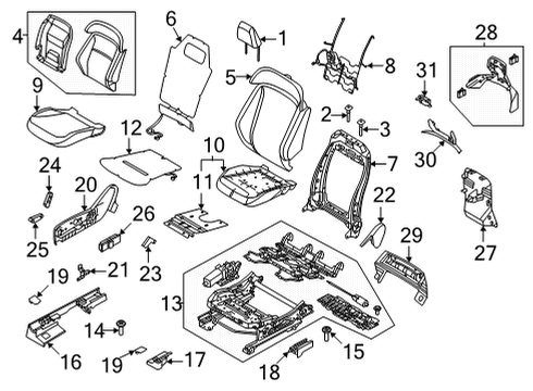 2021 Ford Mustang Mach-E FRAME ASY - SEAT Diagram for PU5Z-7861018-E