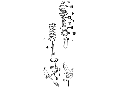 1994 Ford Aspire Arm Assembly - Front Suspension Diagram for F4BZ-3078-A