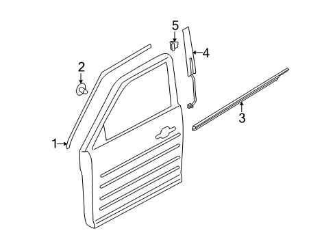 2013 Ford Flex Exterior Trim - Front Door Diagram