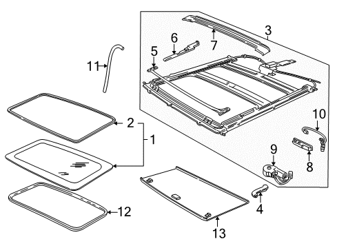 2003 Ford F-150 Sunroof, Body Diagram 2 - Thumbnail