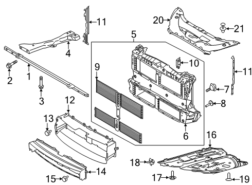 2021 Ford Escape Radiator Support Diagram