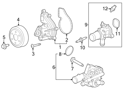 2023 Ford Escape GASKET - WATER PUMP Diagram for PV4Z-8507-A