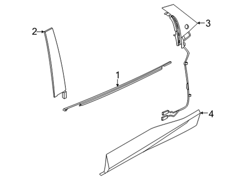 2021 Ford Mustang Mach-E Exterior Trim - Rear Door Diagram