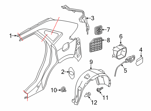 2023 Lincoln Nautilus Quarter Panel & Components Diagram