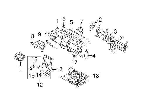 2010 Mercury Mariner Panel - Instrument Diagram for 8L8Z-78044D70-AH