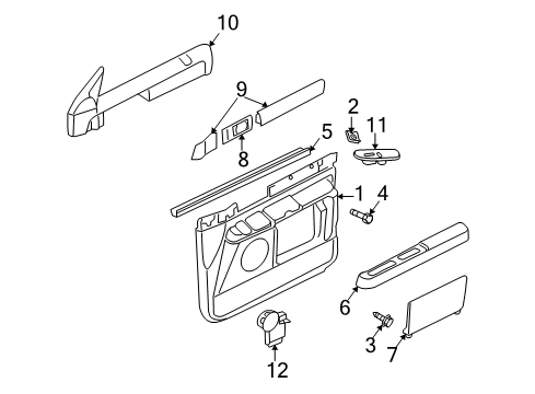 2004 Lincoln Navigator Lever Assembly - Mirror Control Diagram for 2L7Z-17B676-AA