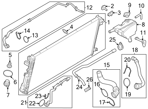 2024 Ford F-350 Super Duty Radiator & Components Diagram 1 - Thumbnail