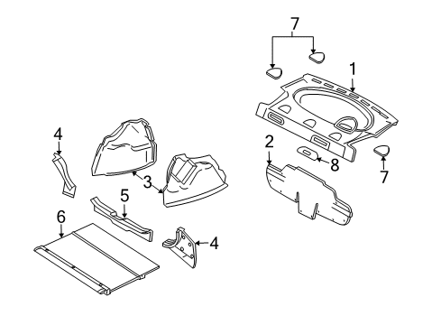 2002 Ford Focus Interior Trim - Rear Body Diagram 3 - Thumbnail