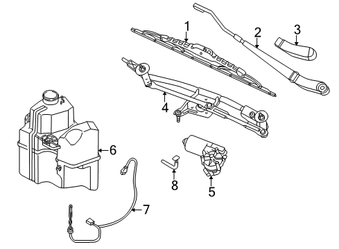 2007 Ford Five Hundred Wiper & Washer Components Diagram