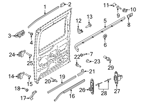 2018 Ford Transit-150 TRACK ASY - SLIDING DOOR - UPP Diagram for BK3Z-6125006-C