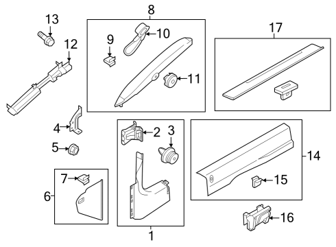 2024 Ford Mustang Interior Trim - Pillars Diagram