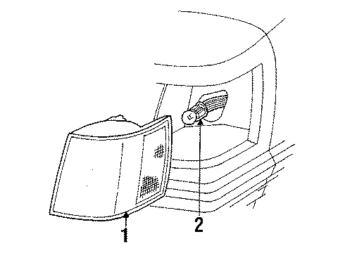 1986 Ford Mustang Fog Lamps, Park Lamps, Side Marker Lamps Diagram 4 - Thumbnail